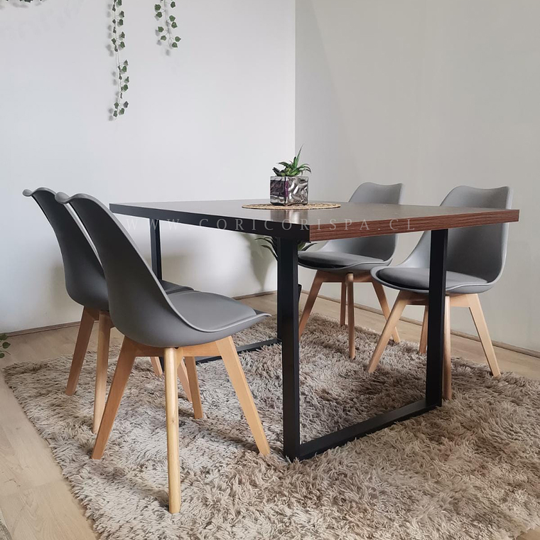 Comedor Industrial 160x90cms + 4 Sillas Tulip  3