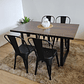 Comedor Industrial 140x90 + 4 Sillas Tolix - Miniatura 2