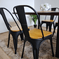 Comedor Industrial 140x90 + 4 Sillas Tolix Asiento de Madera - Miniatura 4