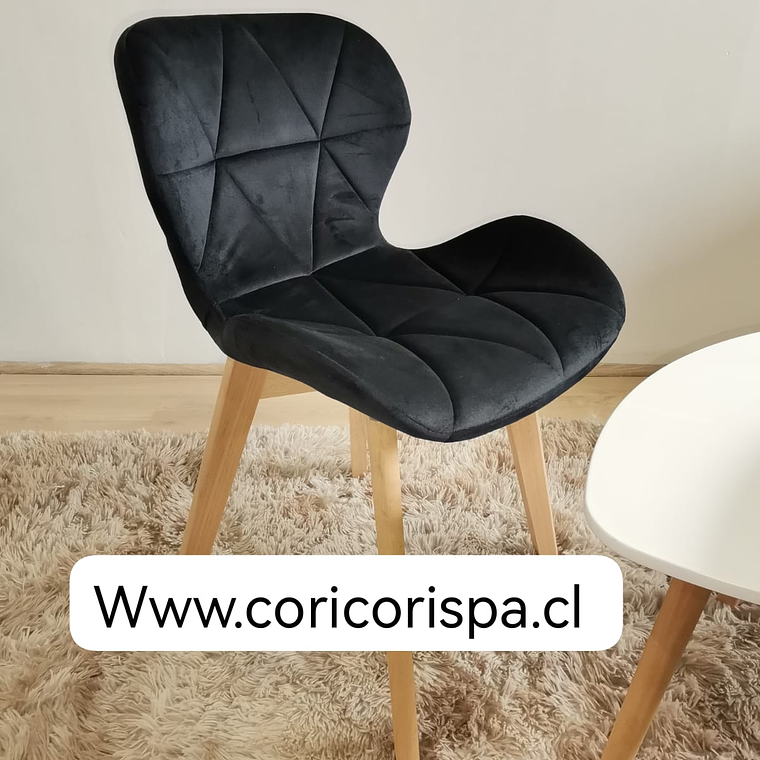 Comedor Mesa Cuadrada 80x80cms  + 4 Sillas Mariposa Velvet 10