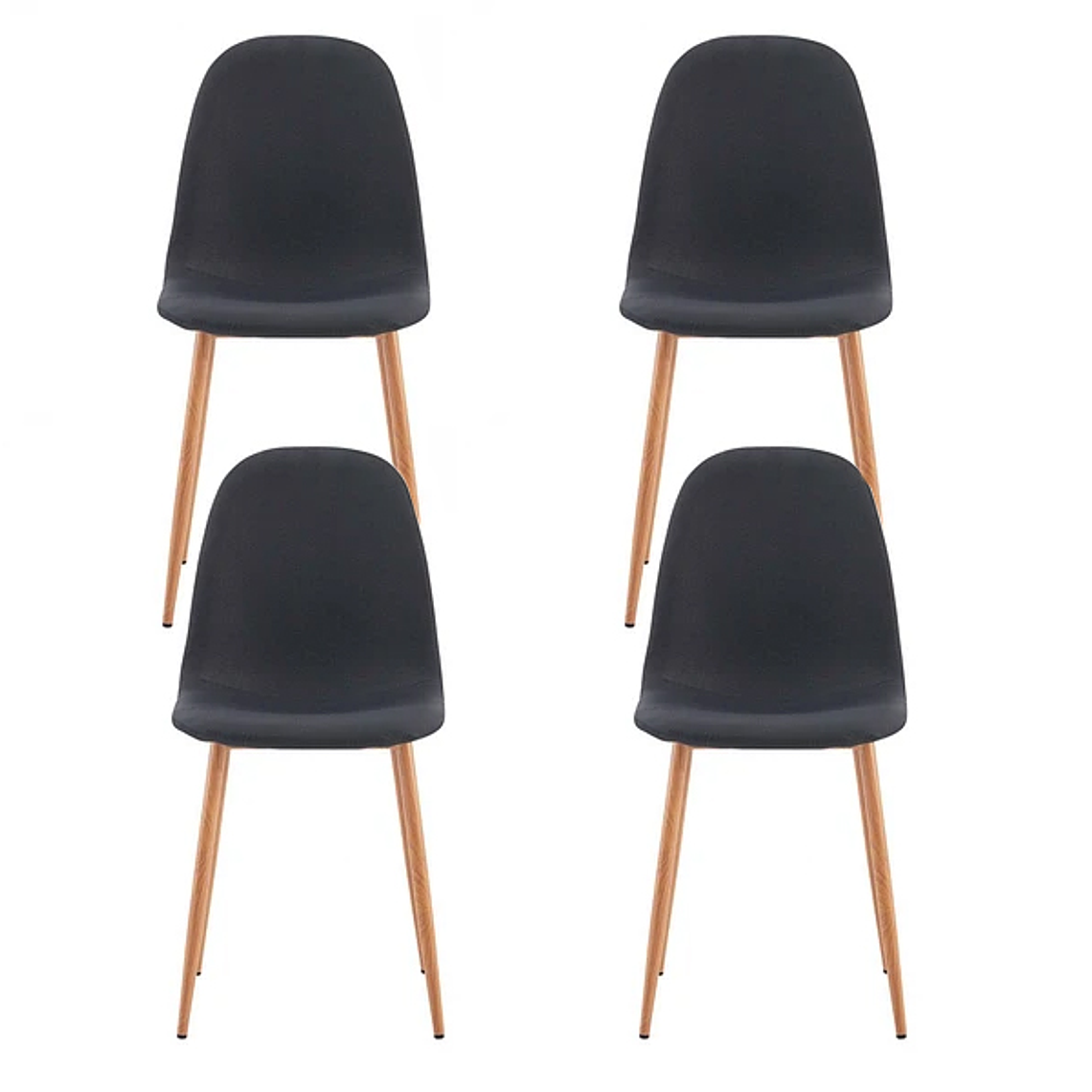 Pack 4 Sillas Scoop Lino Wood 1