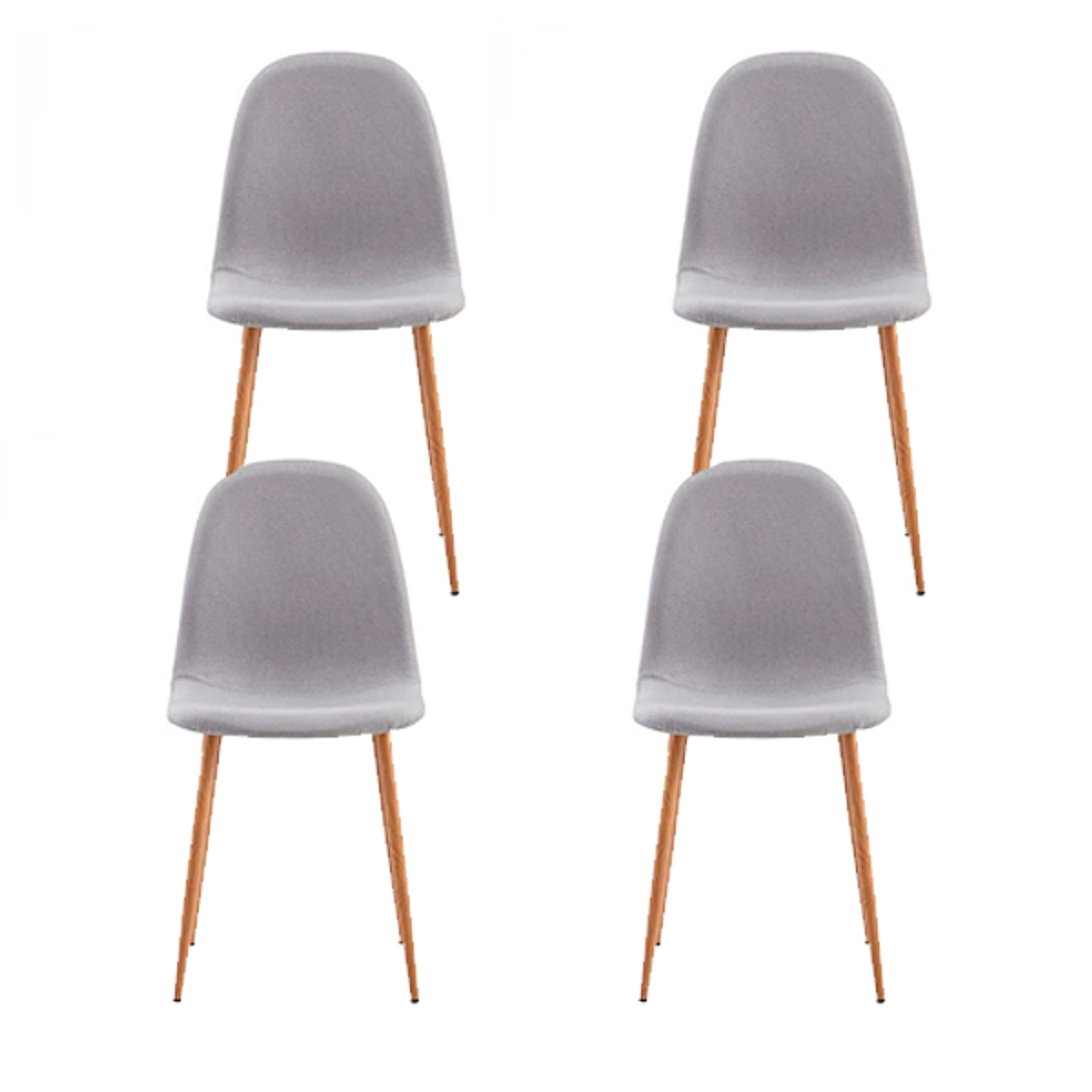 Pack 4 Sillas Scoop Lino Wood 2