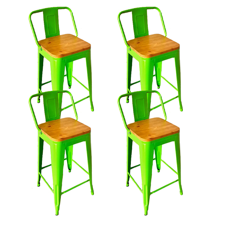 Pack 4 Taburetes Tolix Asiento de madera 63CMS 6