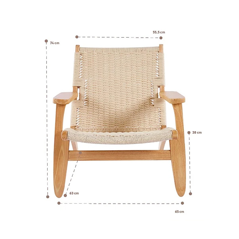 Butaca Sitial Danesa Wegner - Madera 4