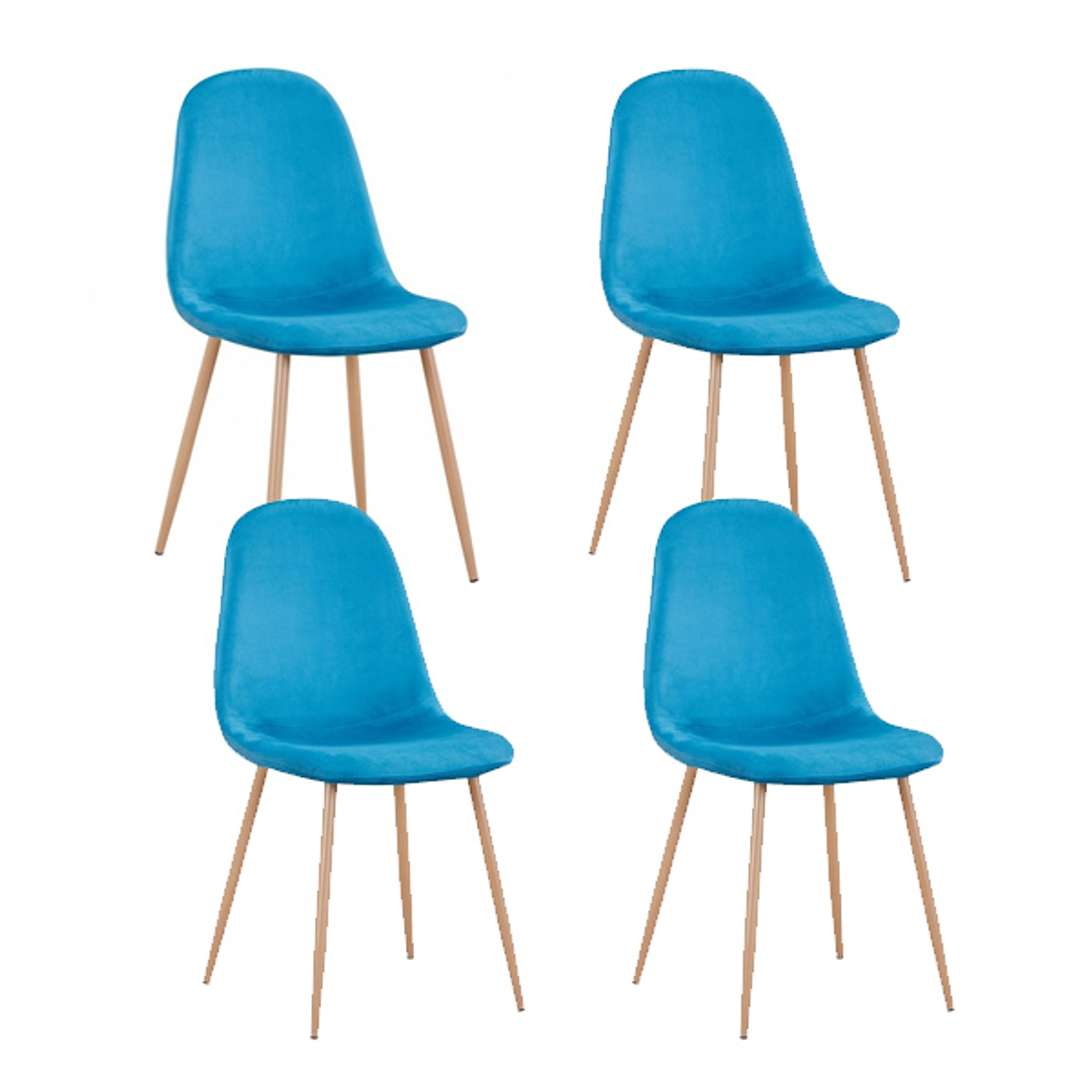 Pack 4 Sillas Scoop Lino Wood 5