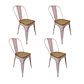 Pack 4 Sillas Tolix Asiento de Madera Clara - Industrial - Miniatura 4