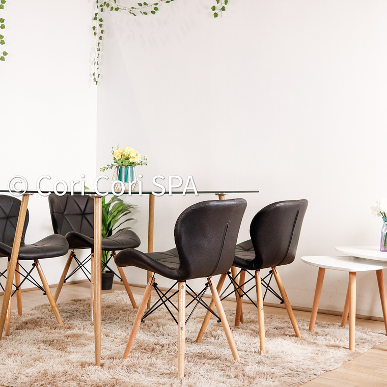 Comedor Rubi 120x80cms + 4 Silla Eames Mariposa Ecocuero 3