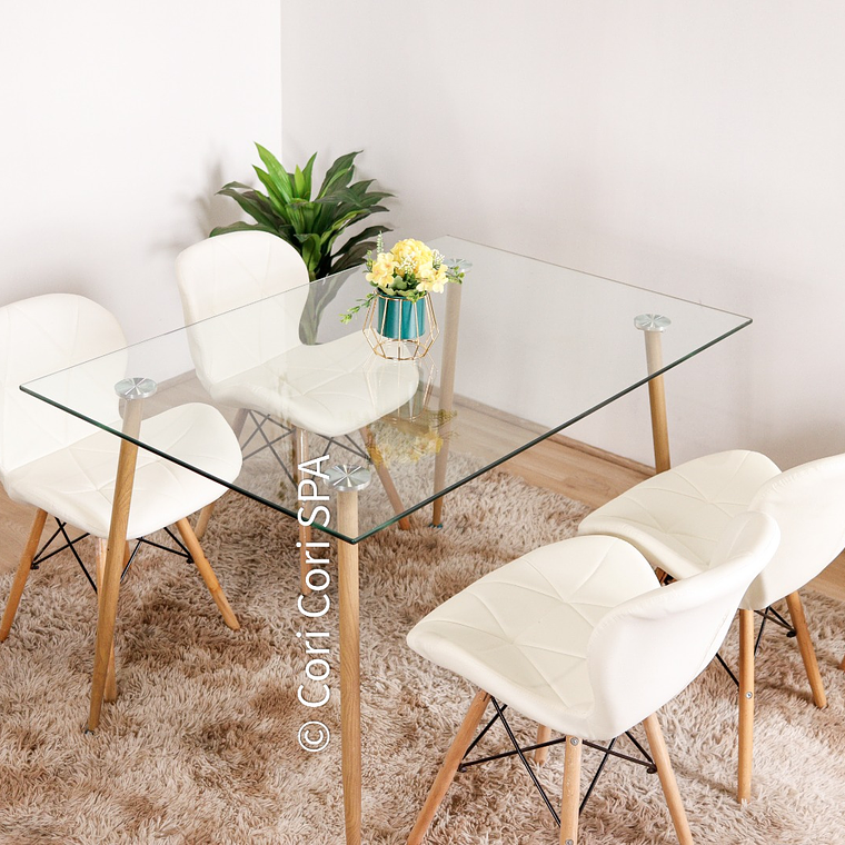 Comedor Rubi 120x80cms + 4 Silla Eames Mariposa Ecocuero 7