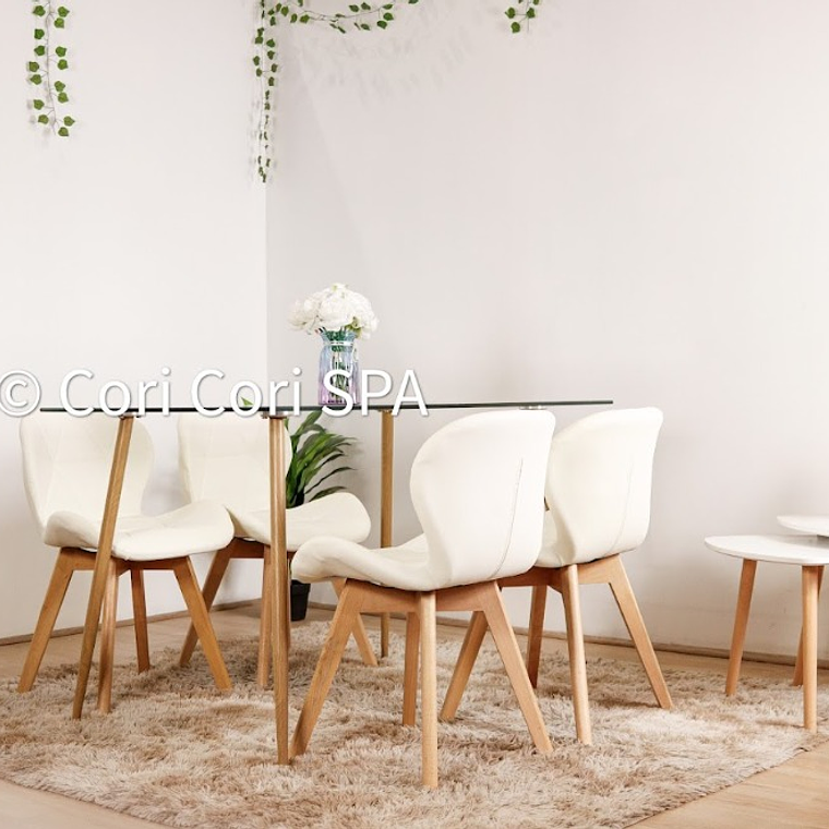 Comedor Rubi 120x80cms + 4 Sillas Mariposa Wood 1