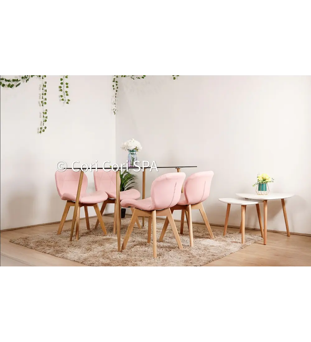 Comedor Rubi 120x80cms + 4 Sillas Mariposa Wood