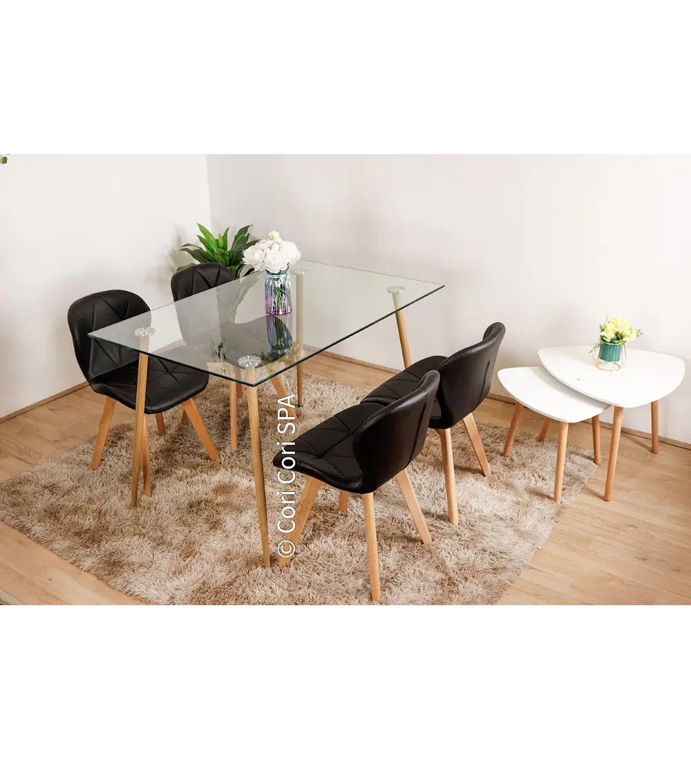 Comedor Rubi 120x80cms + 4 Sillas Mariposa Wood