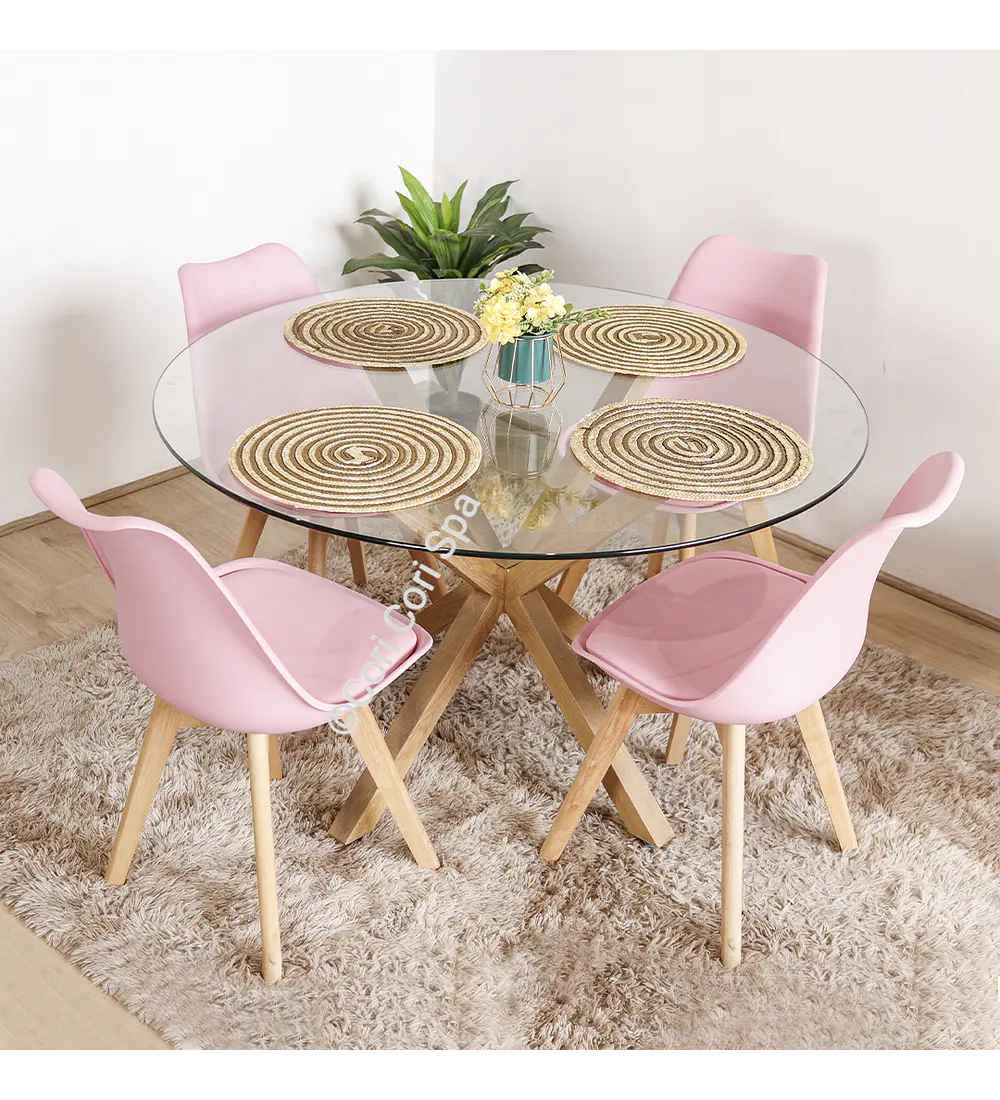 Comedor Warwick 120cm + 4 Sillas Tulip