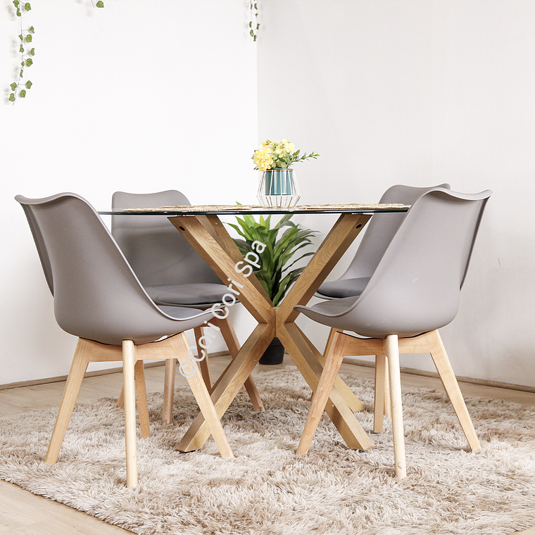 Comedor Warwick 120cm + 4 Sillas Tulip 6