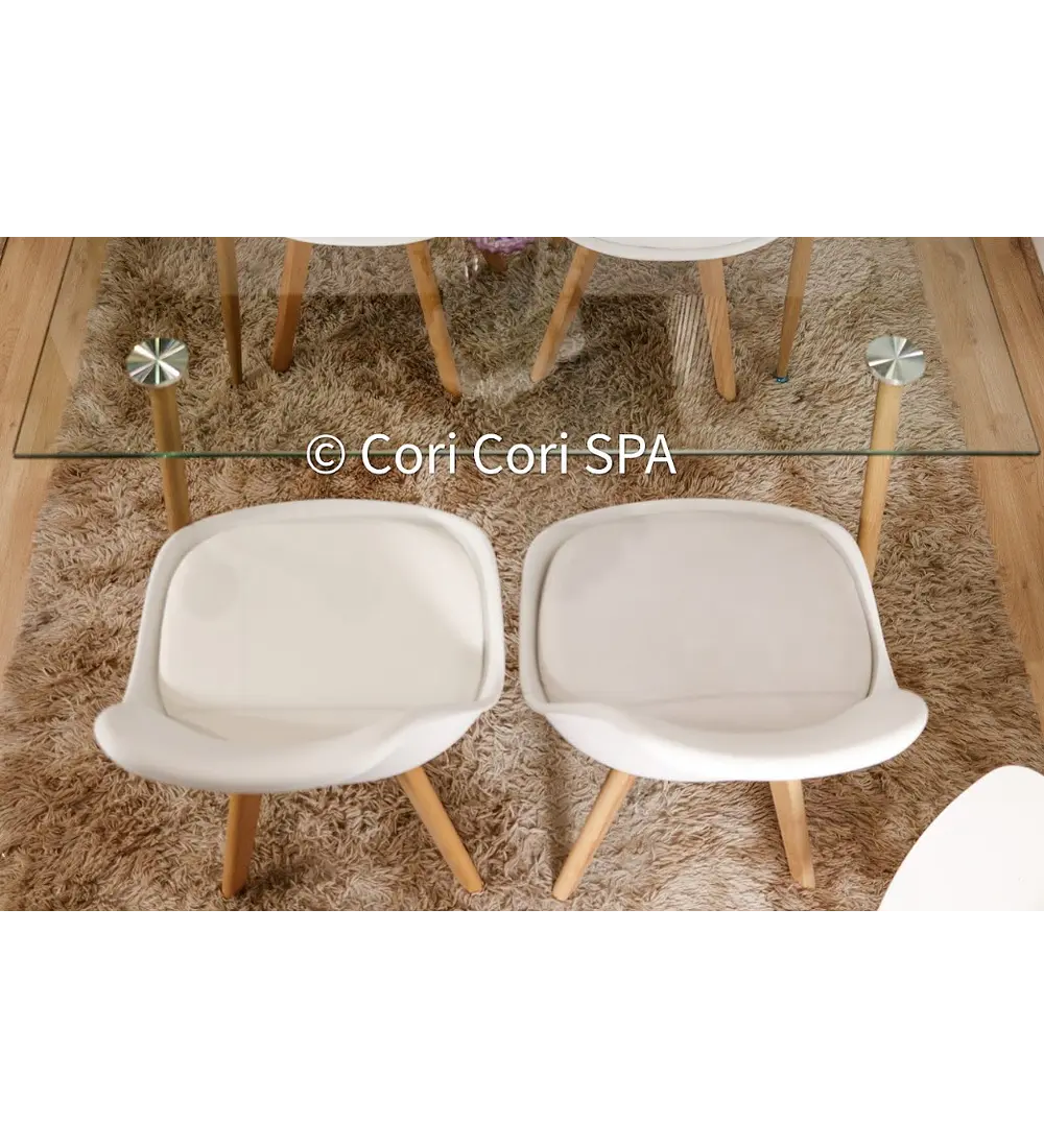 Comedor Rubi 120x80cms + 4 Sillas Tulip 