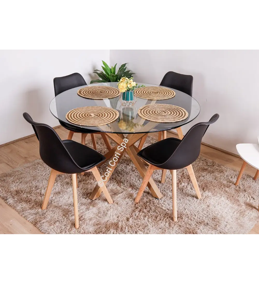Comedor Warwick 120cm + 4 Sillas Tulip