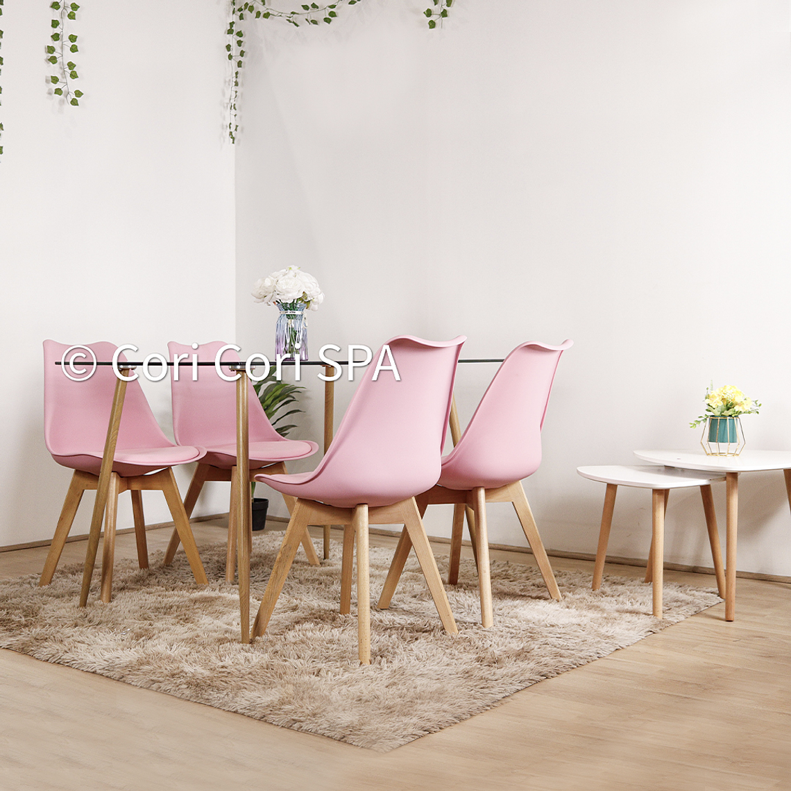 Comedor Rubi 120x80cms + 6 Sillas Tulip 6