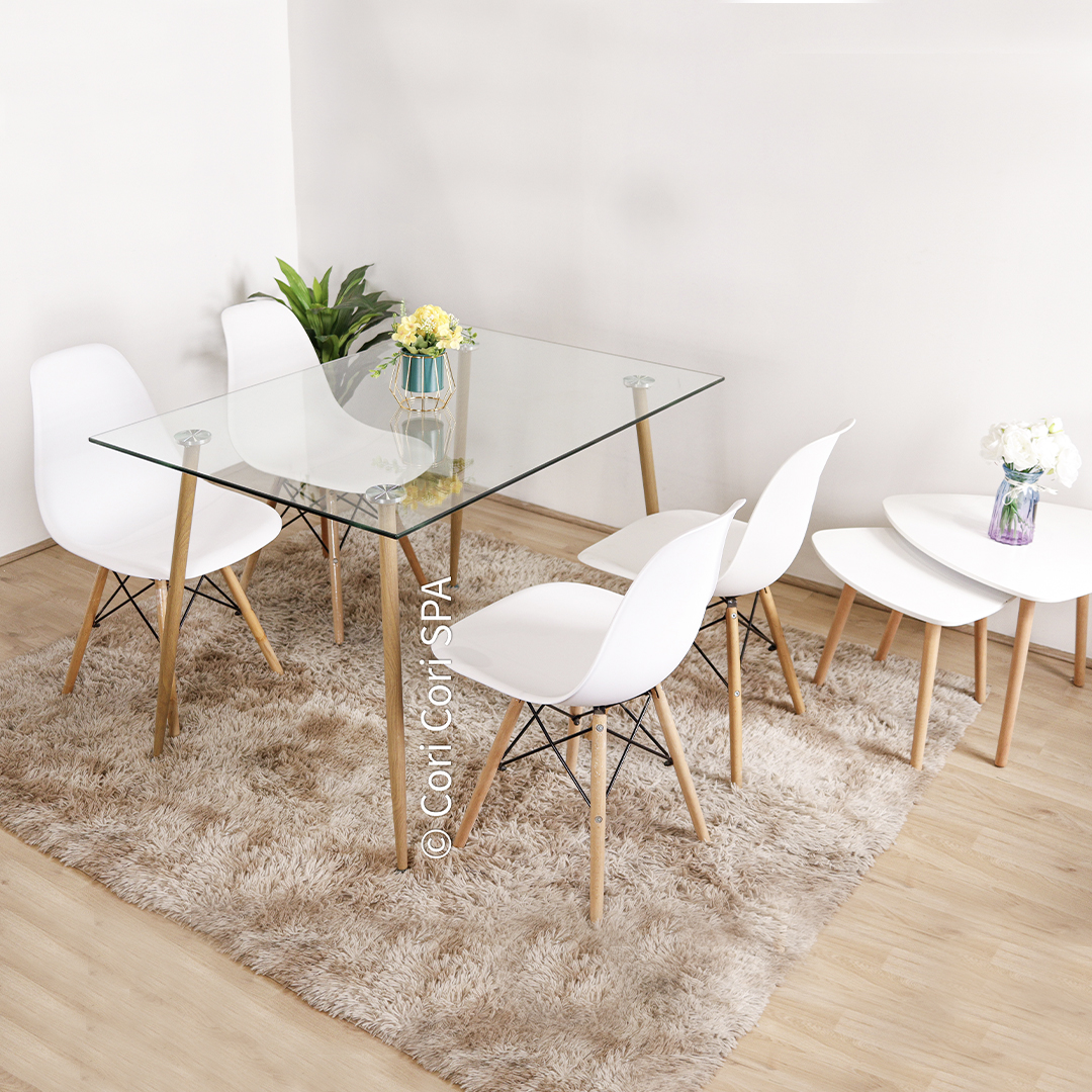 Conjunto de 4 sillas BEECH de Diseño en Color Blanco