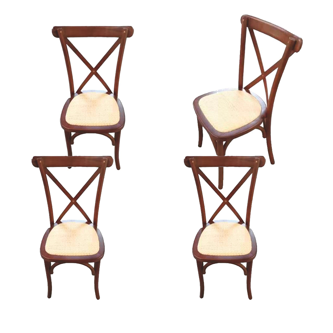 Pack 4 Sillas Crossback de Madera 5