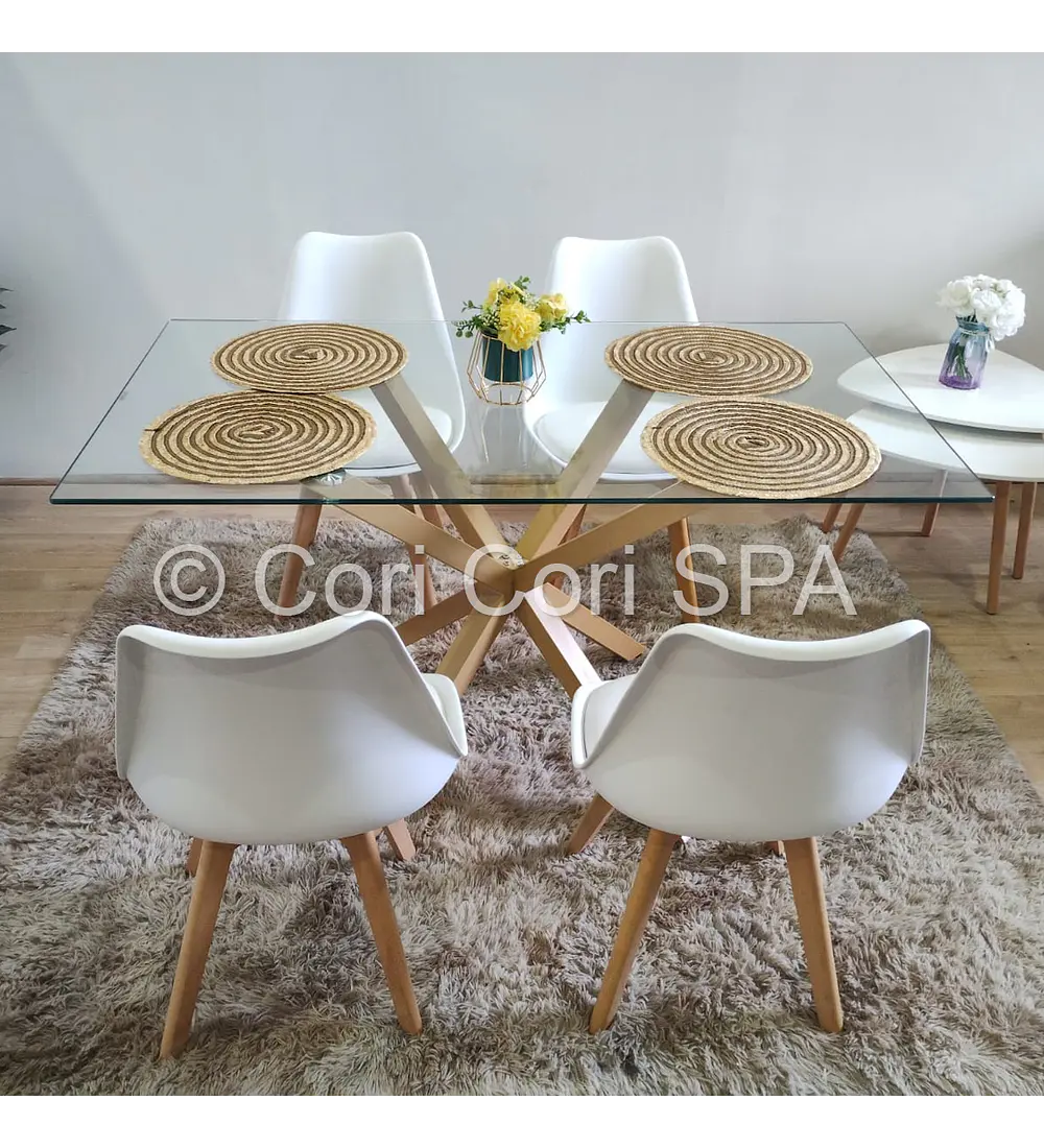Comedor Madrid 140x90cms + 4 Sillas Tulip