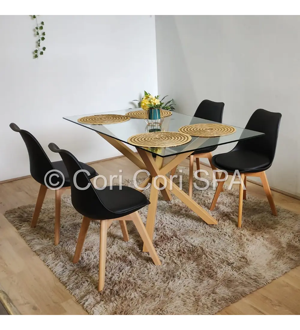 Comedor Madrid 140x90cms + 4 Sillas Tulip