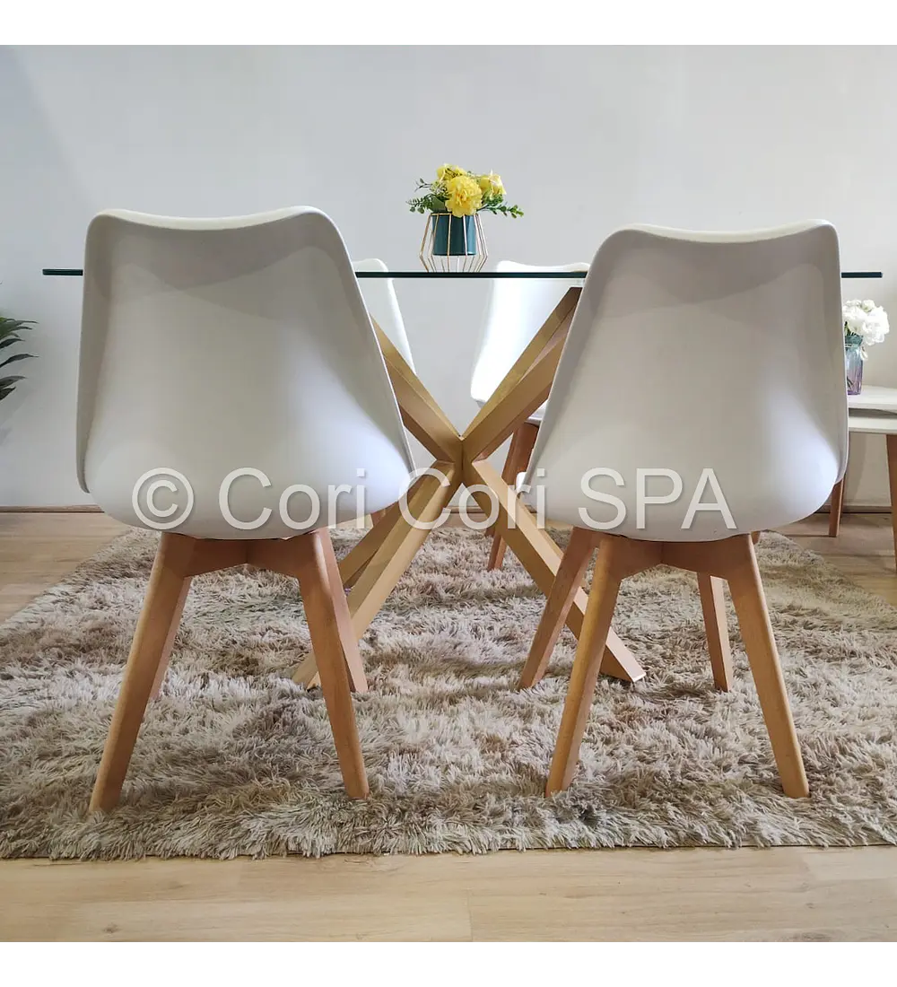 Comedor Madrid 140x90cms + 4 Sillas Tulip