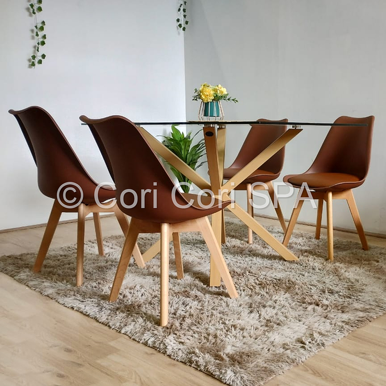 Comedor Madrid 140x80cms + 4 Sillas Tulip 7