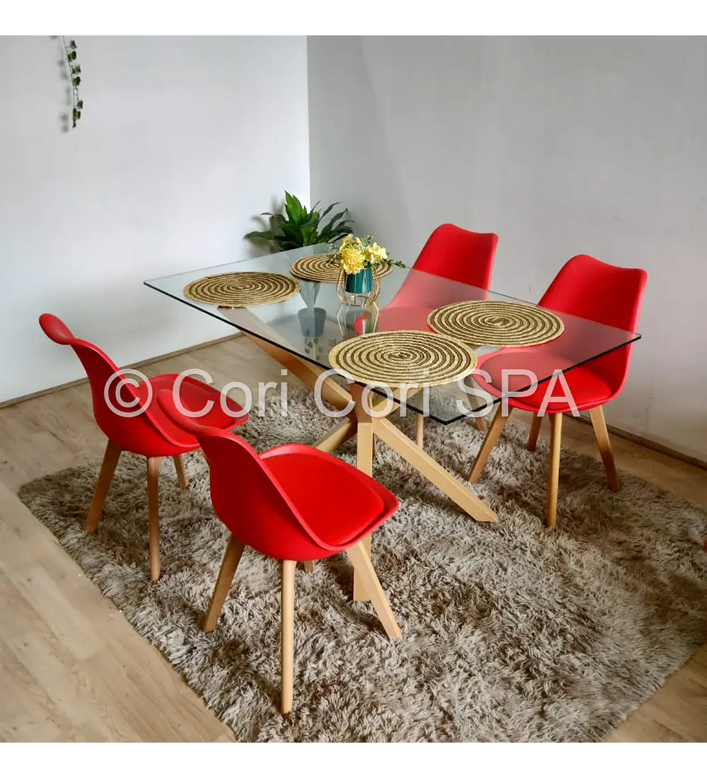 Comedor Madrid 140x90cms + 4 Sillas Tulip