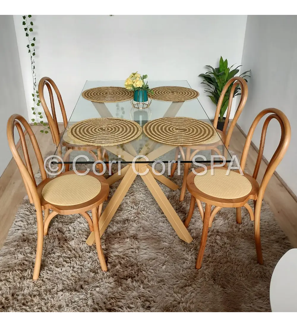 Comedor Madrid 140x90cms + 4 Sillas Amelia