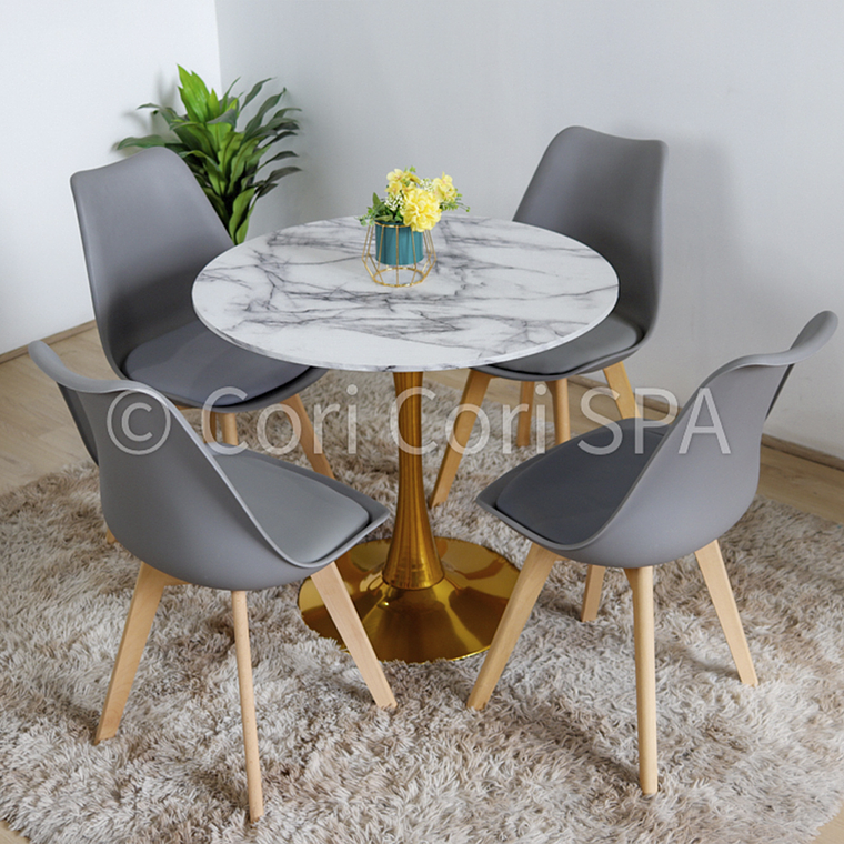Comedor Tulip Gold 100Cms + 4 Sillas Tulip  3