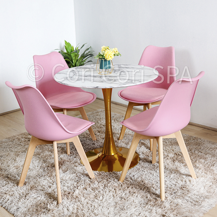 Comedor Tulip Gold 100Cms + 4 Sillas Tulip  4