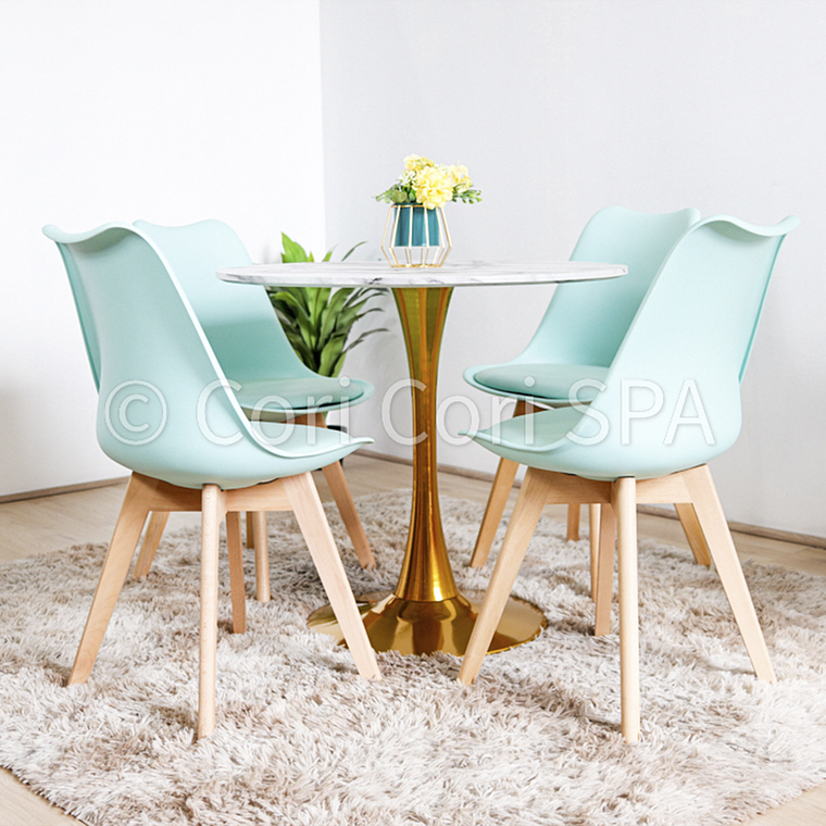 Comedor Tulip Gold 100Cms + 4 Sillas Tulip  2