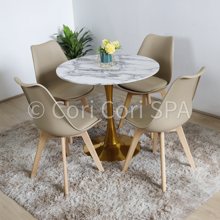Comedor Tulip Gold 100Cms + 4 Sillas Tulip  5