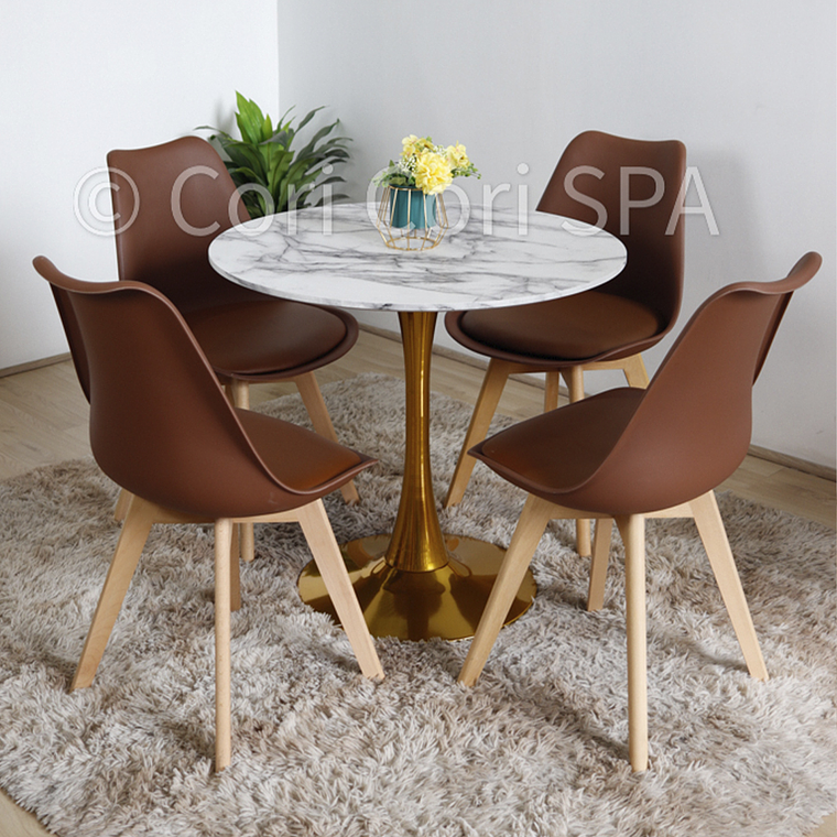 Comedor Tulip Gold 100Cms + 4 Sillas Tulip  7