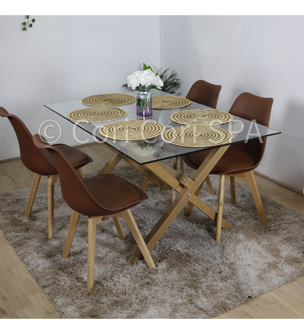 Comedor Medlock 140 x 90cm + 4 Sillas Tulip   