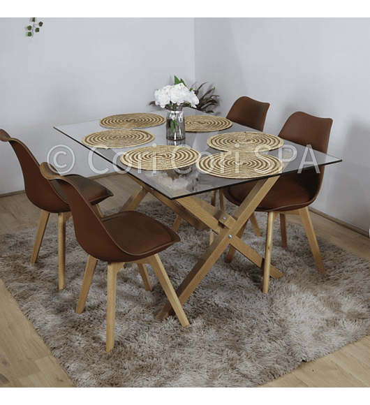 Comedor Medlock 140 x 90cm + 4 Sillas Tulip   