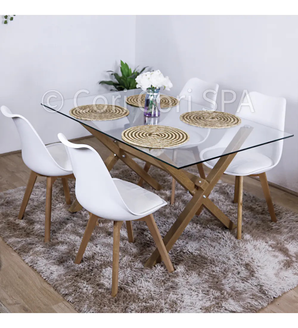 Comedor Medlock 140 x 90cm + 4 Sillas Tulip   