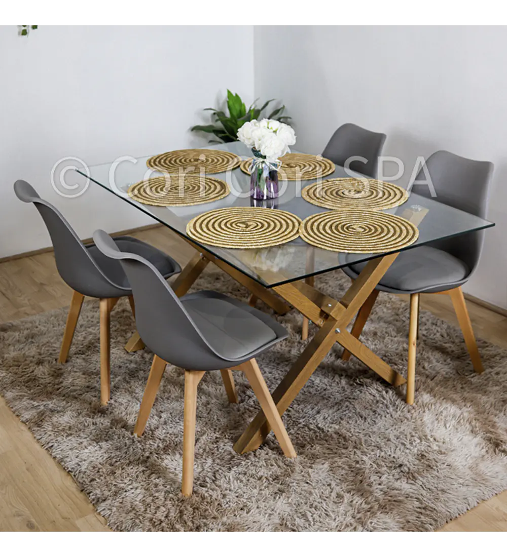 Comedor Medlock 140 x 90cm + 4 Sillas Tulip   