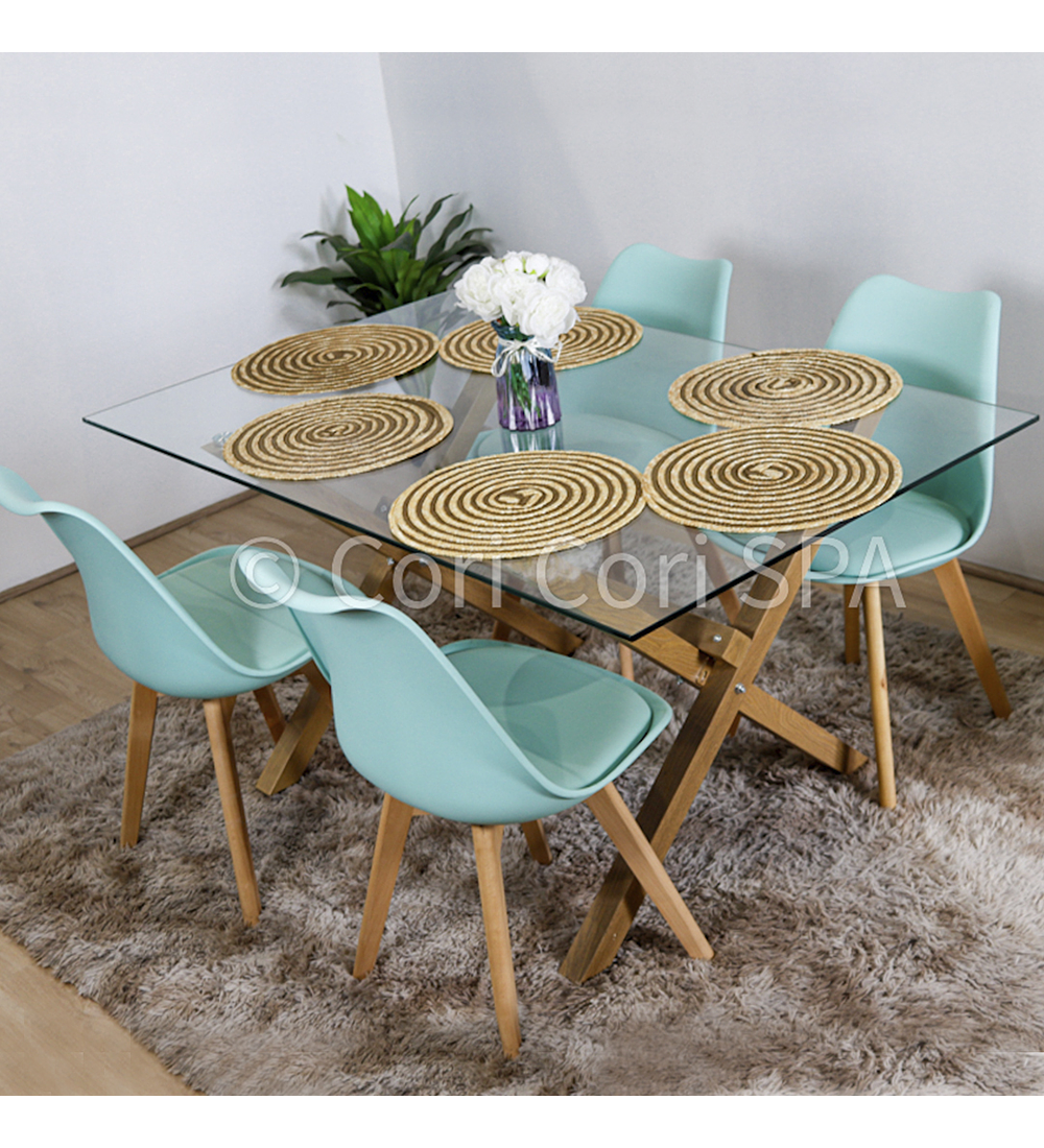 Comedor Medlock 140 x 90cm + 4 Sillas Tulip   