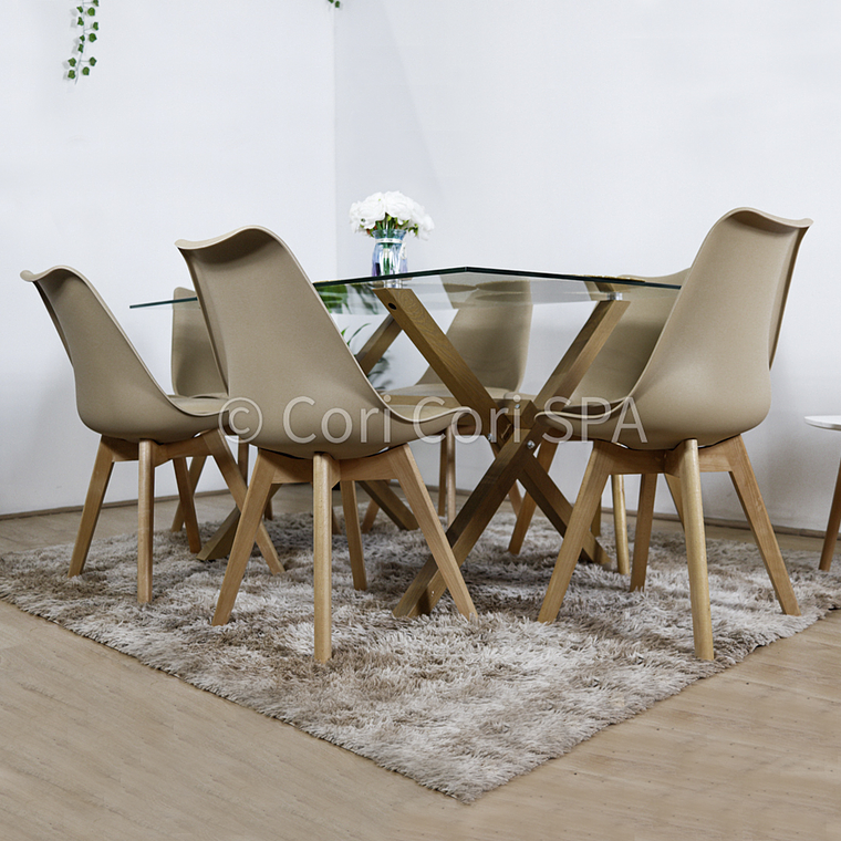Comedor Medlock 140 x 90cm + 6 Sillas Tulip  7