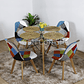 Comedor Eames Vidrio 100cms + 4 Sillas Patchwork Wood  - Miniatura 3