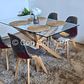 Comedor Madrid 140x80cms  + 4 Sillas Patchwork Ecocuero - Miniatura 3