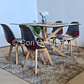 Comedor Madrid 140x80cms  + 4 Sillas Patchwork Ecocuero - Miniatura 2