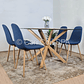 Comedor Madrid 140x80cms  +  4 Sillas Scoop  Lino - Miniatura 5