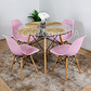 Comedor Eames Vidrio 100cms + 4 Sillas Eames  - Miniatura 5