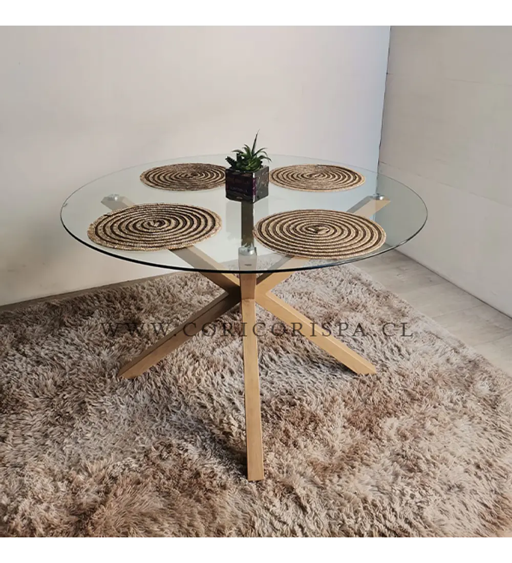 Comedor Warwick 120cm + 4 Silla Capitonné Velvet 