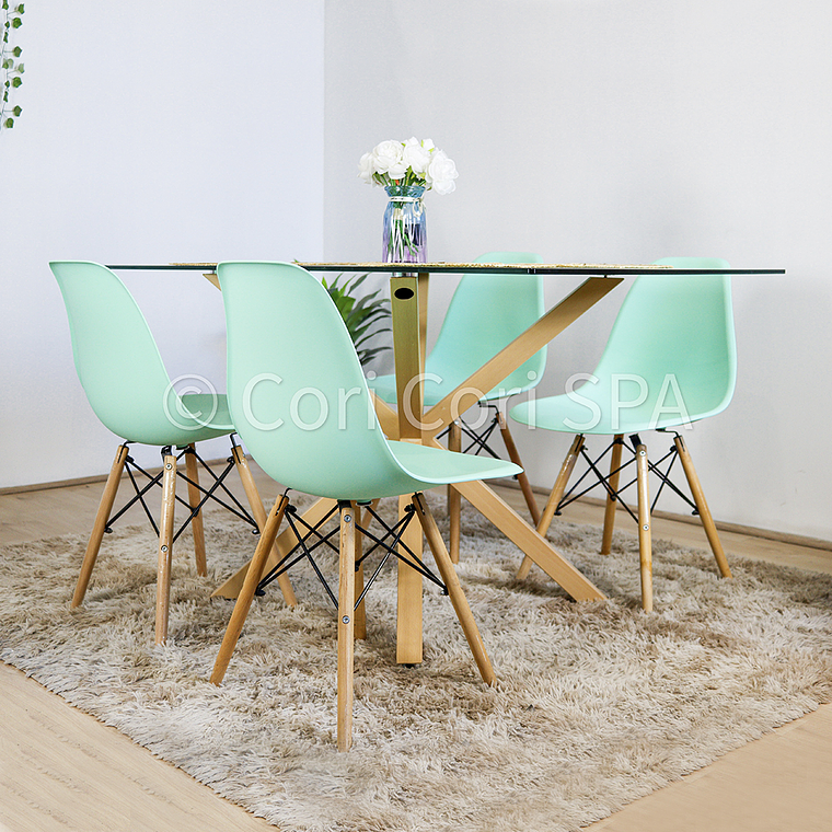Comedor Madrid 140x80cms + 4 Sillas Eames 3
