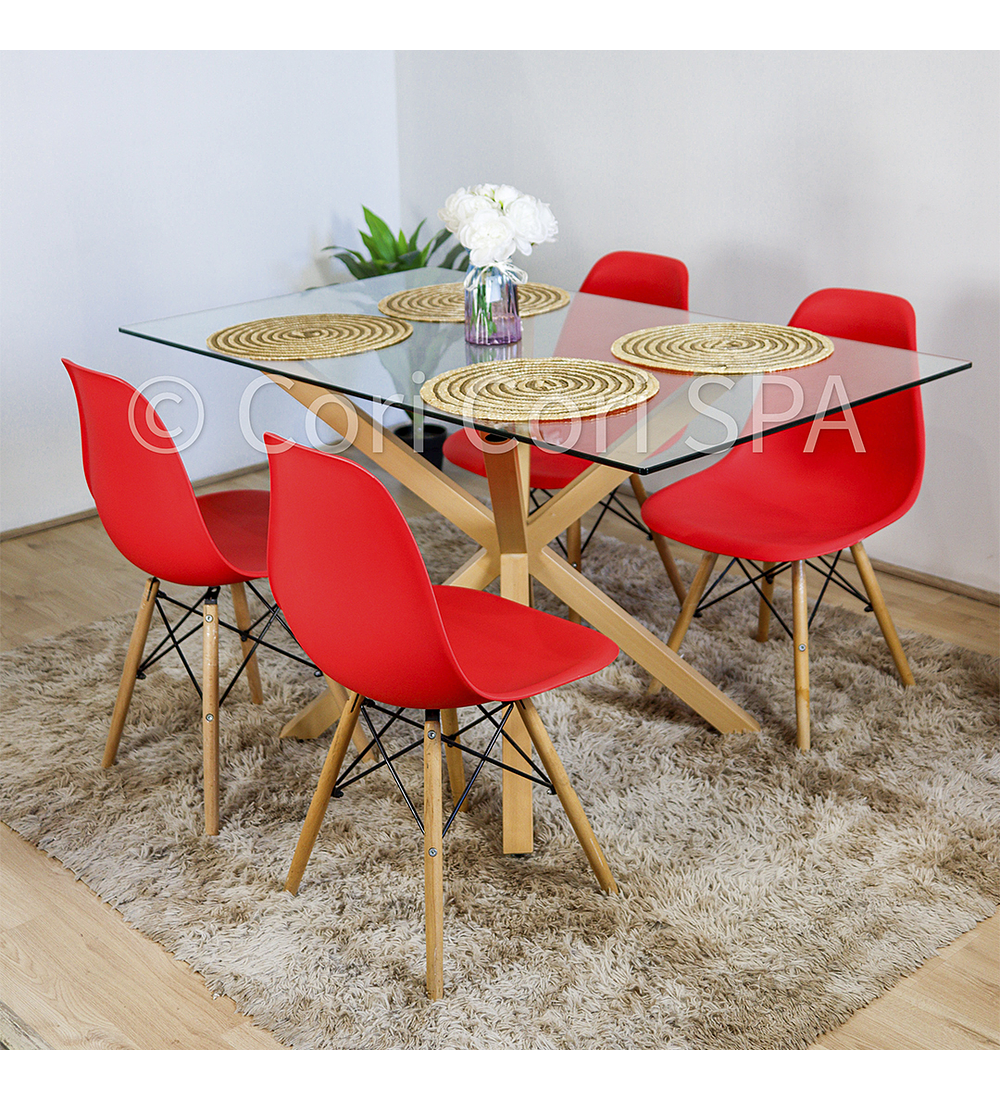 Comedor Madrid 140x80cms + 4 Sillas Eames