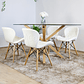 Comedor Madrid 140x80cms  + 4 Sillas Eames Mariposa Ecocuero - Miniatura 2