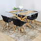 Comedor Madrid 140x80cms  + 4 Sillas Eames Mariposa Ecocuero - Miniatura 3