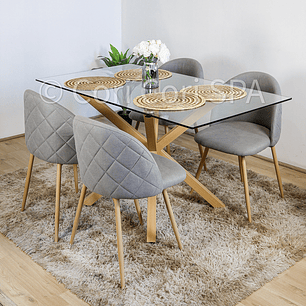 Comedor Madrid 140x80cms + 4 Sillas Bread Lino